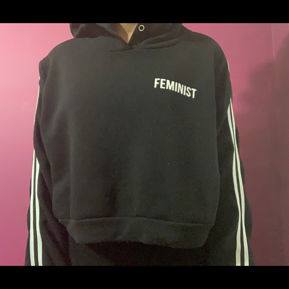Cropped feminist hoodie